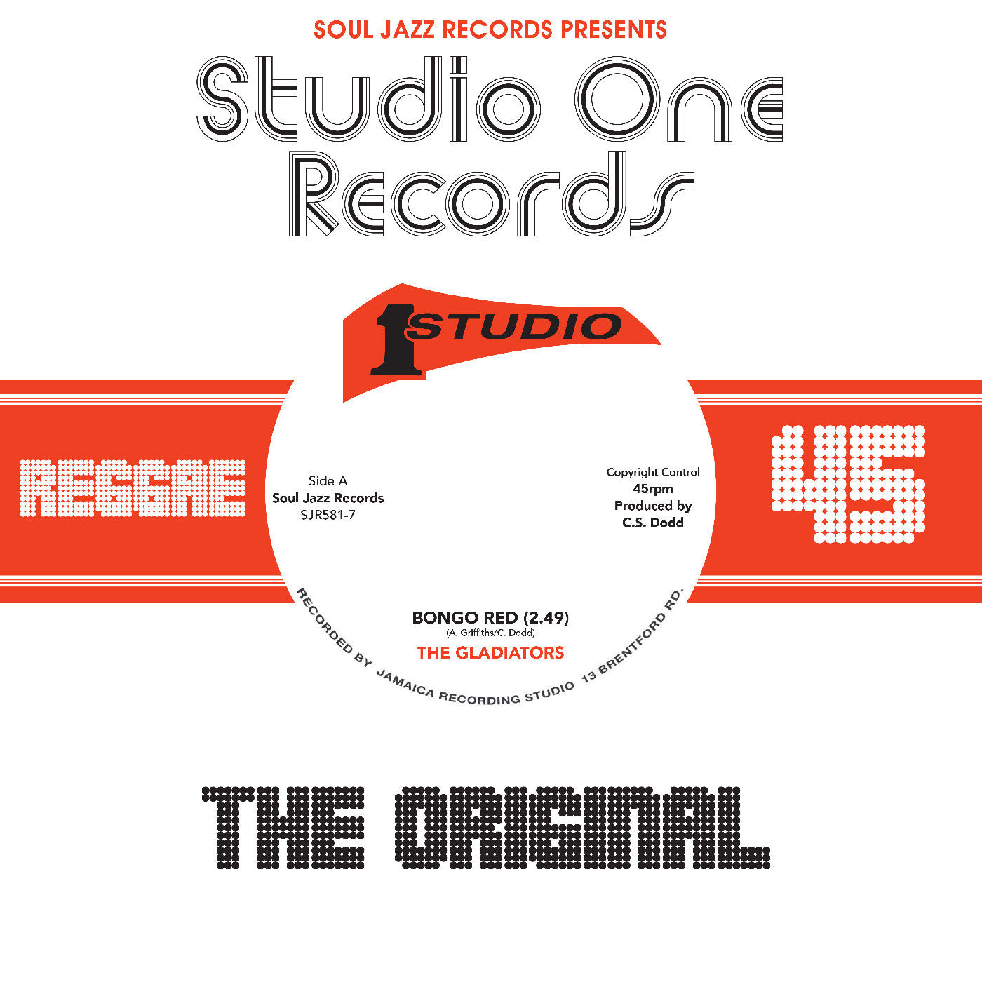 The Gladiators - Bongo Red (VINYL 7") | Mint (M) Mint (M)-