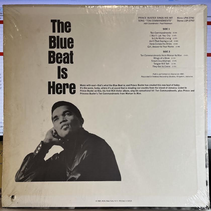 Prince Buster - Sings His Hit Song Ten Commandments *SHRINK* | Near Mint (NM) Near Mint (NM)-