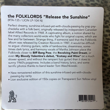The Folklords - Release The Sunshine | Mint (M) Mint (M)-