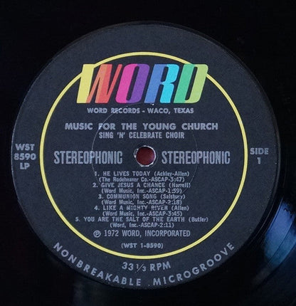 Sing N' Celebrate Choir - Music For The Young Church (VINYL) | Excellent+ (EX+) Near Mint (NM)--