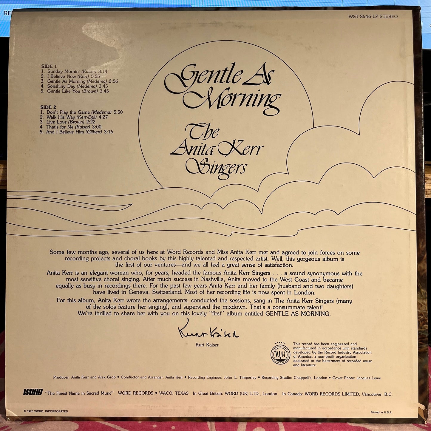 The Anita Kerr Singers - Gentle As Morning | Excellent (EX) Near Mint (NM)--