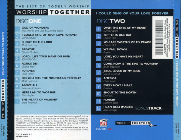 Various - The Best Of Modern Worship - Worship Together: I Could Sing Of Your Love Forever (2xCD) | Near Mint- (NM-) Excellent+ (EX+)--