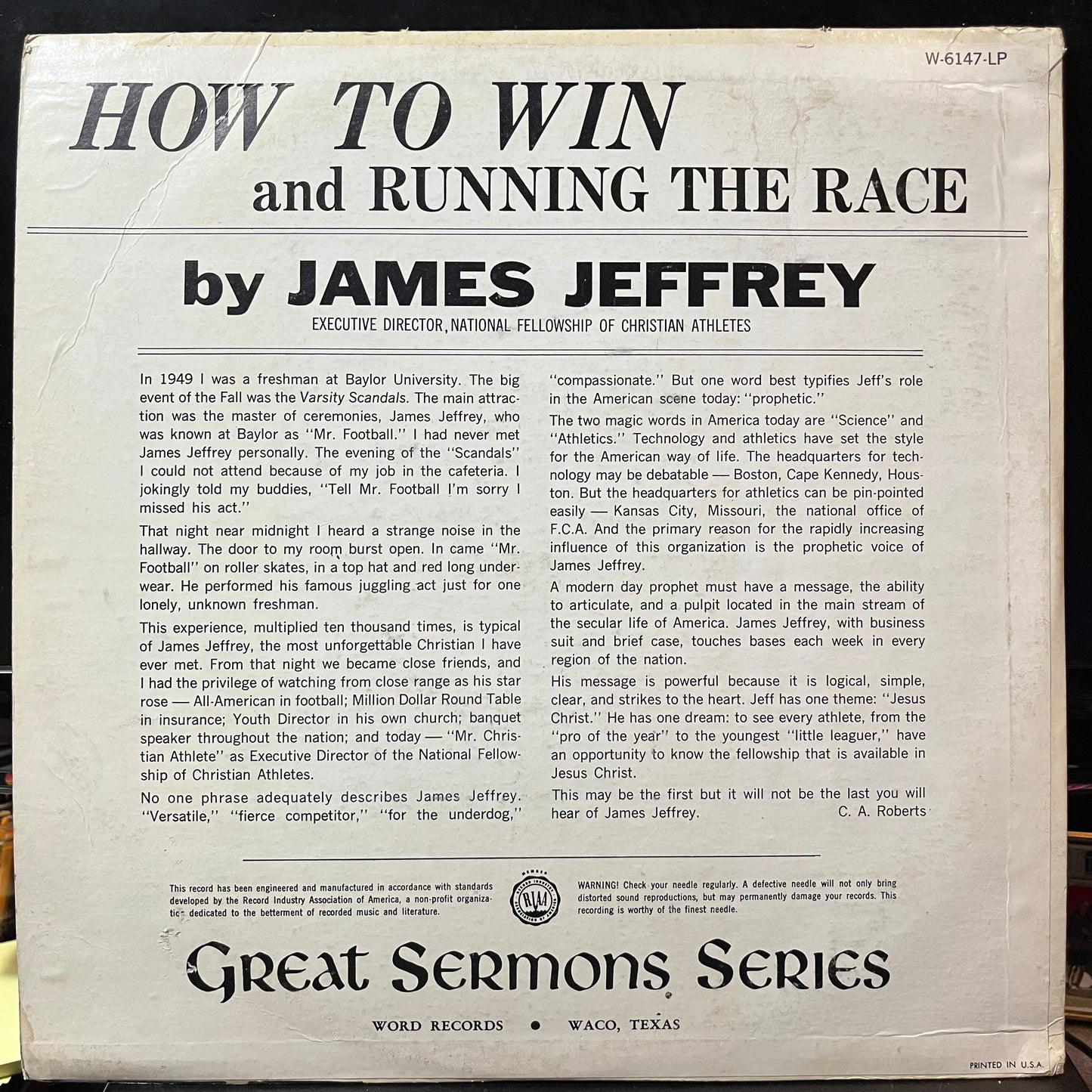 James Jeffrey - How To Win and Running The Race (VINYL) | Near Mint (NM or M-) Very Good (VG)--