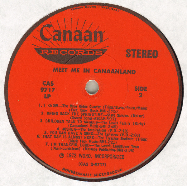 Various - Meet Me In Canaanland! (VINYL) | Near Mint (NM) Near Mint (NM)--