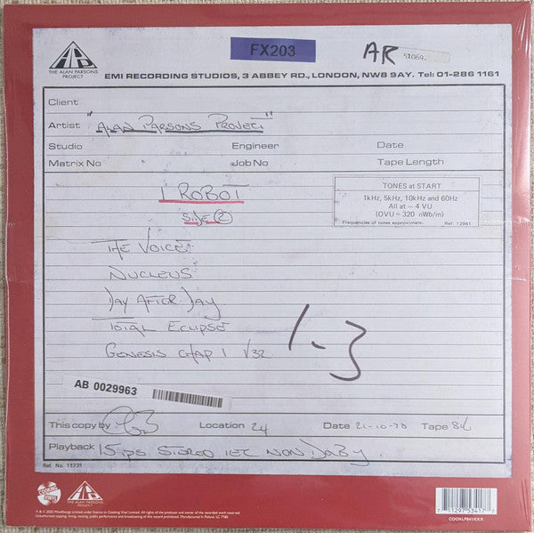 The Alan Parsons Project - I Robot “Work In Progress” 2025 RSD | Mint (M) Mint (M)-