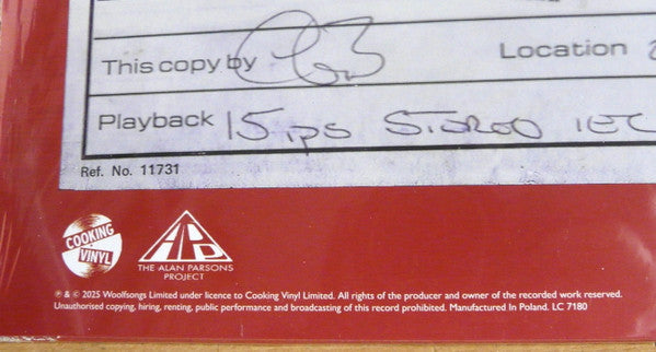 The Alan Parsons Project - I Robot “Work In Progress” 2025 RSD | Mint (M) Mint (M)-