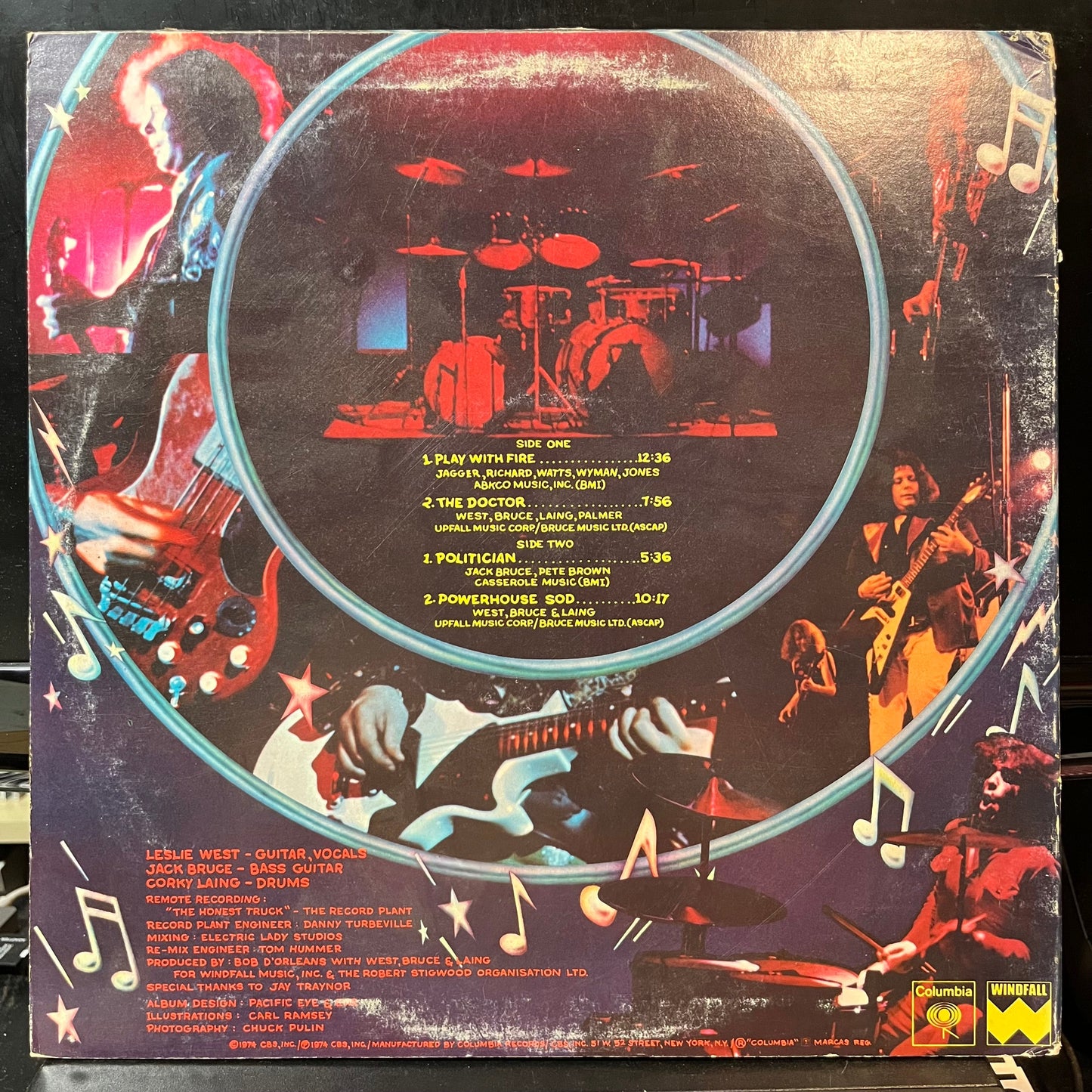West, Bruce & Laing - Live 'N' Kickin' (VINYL LP WINDFALL KC 32899 1974) | USED Near Mint (NM or M-) Excellent (EX)-