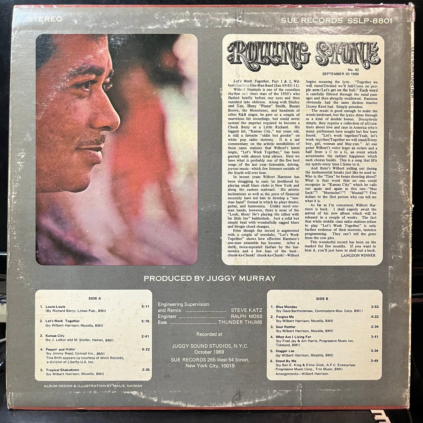 Wilbert Harrison - Let's Work Together (VINYL LP SUE RECORDS INC. LP-SS8801 1969) | USED Near Mint (NM or M-)-