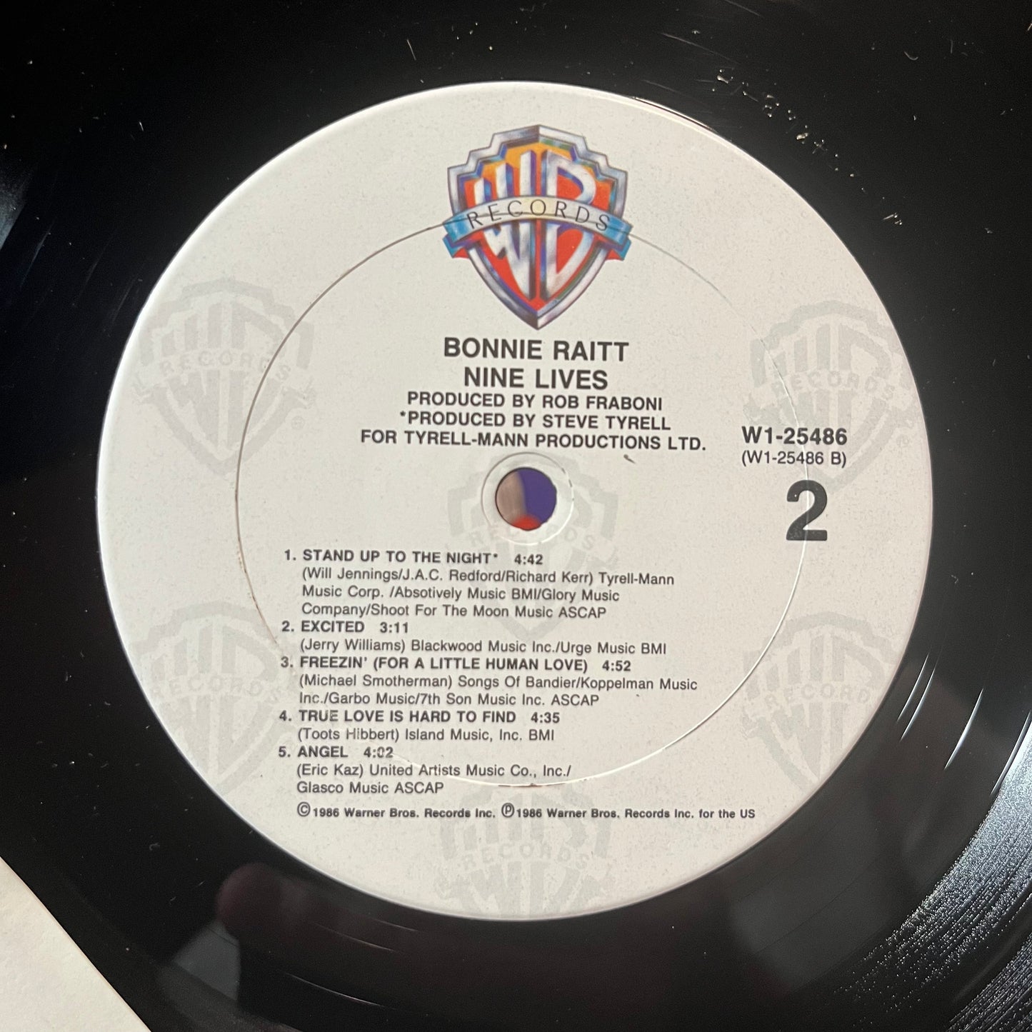 Bonnie Raitt - Nine Lives (VINYL LP WARNER BROS. 9 W1-25486 1986) | Near Mint (NM or M-) Near Mint- (NM-)-