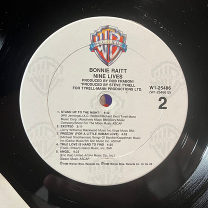 Bonnie Raitt - Nine Lives (VINYL LP WARNER BROS. 9 W1-25486 1986) | Near Mint (NM or M-) Near Mint- (NM-)-