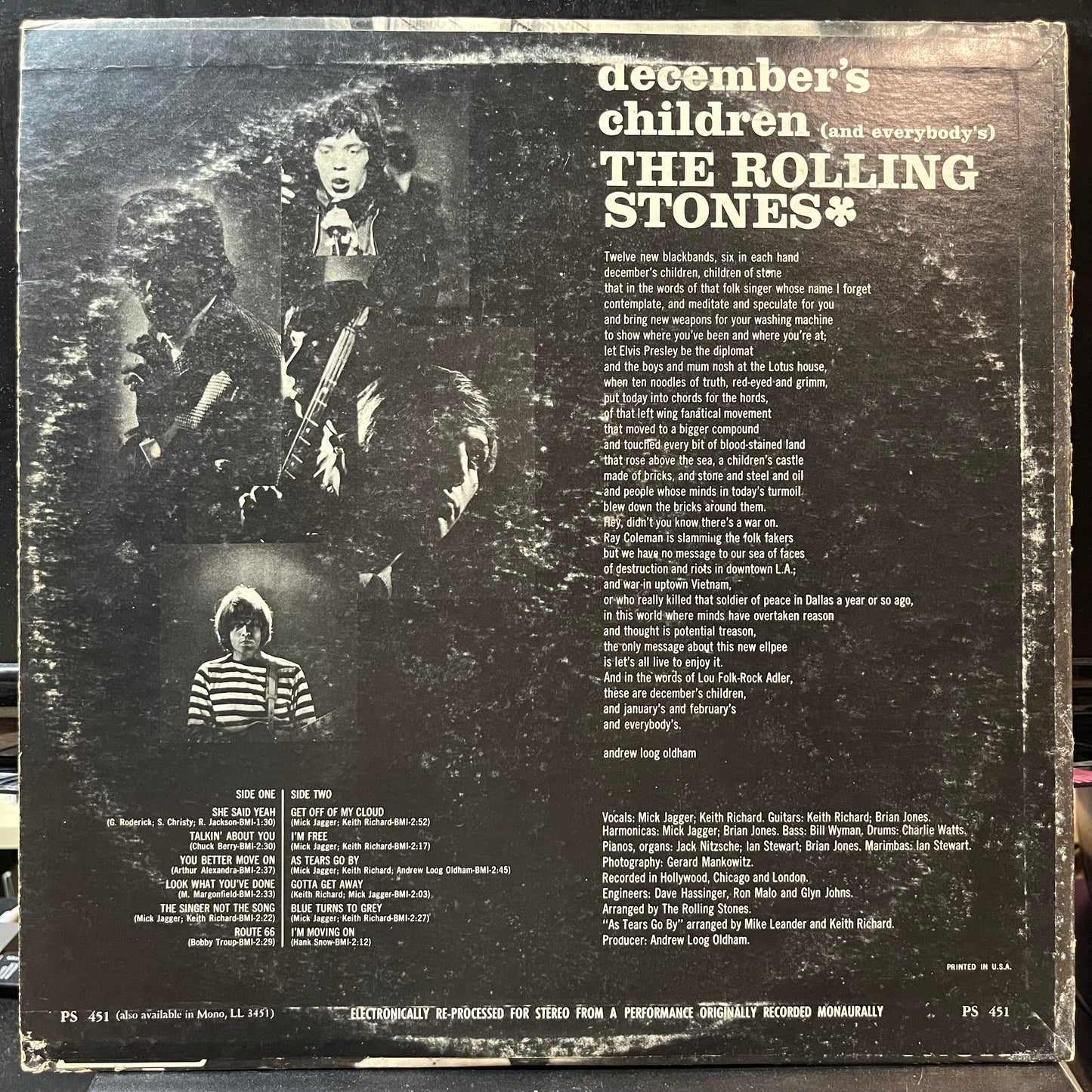 The Rolling Stones - December's Children (And Everybody's)(VINYL LP LONDON PS 451) | Near Mint- (NM-) Very Good Plus (VG+)--
