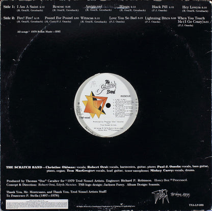 The Scratch Band - Rescue (VINYL LP TNA TNA-LP-055 1979) | USED Near Mint (NM or M-) Excellent+ (EX+)-