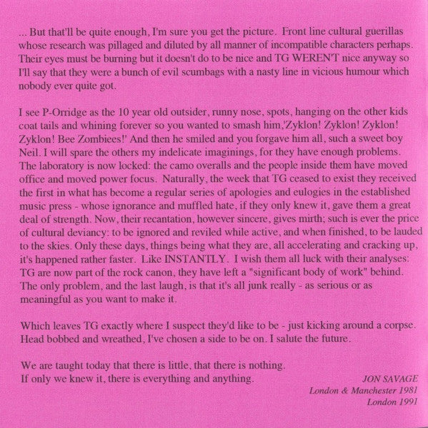 Throbbing Gristle - 20 Jazz Funk Greats (CD) | Mint (M) Mint (M)-