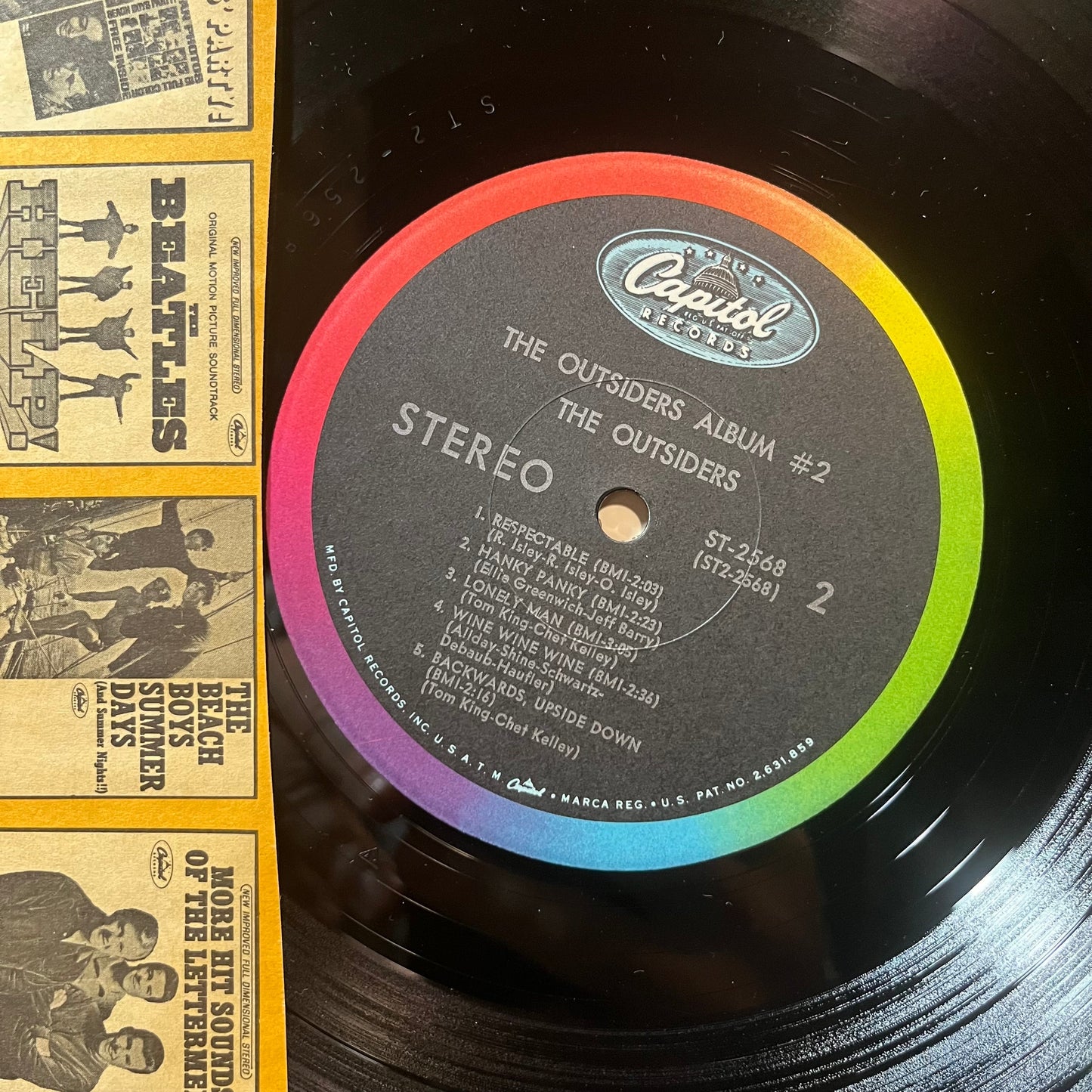 The Outsiders - The Outsiders Album #2 (VINYL LP CAPITOL ST-2568 1966) | Near Mint (NM or M-) Very Good Plus (VG+)--