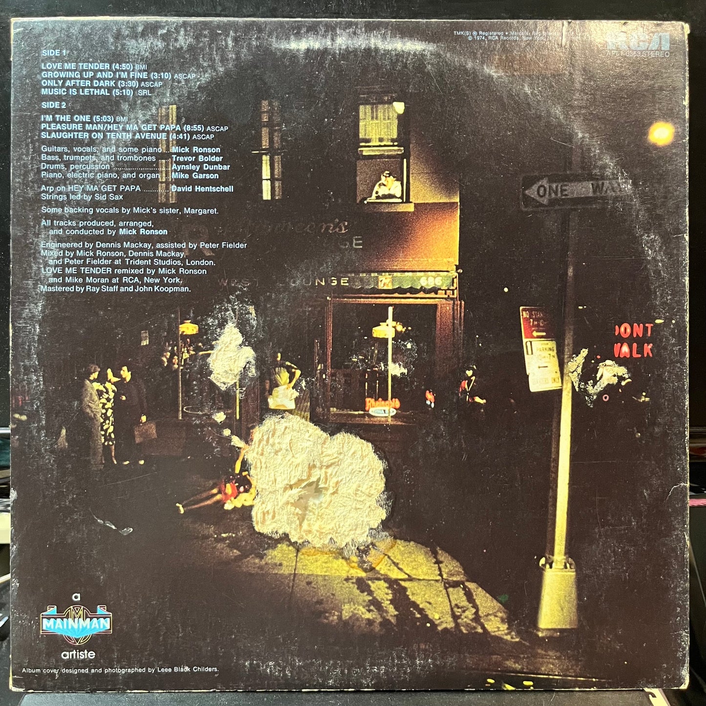 Mick Ronson - Slaughter On 10th Avenue (VINYL LP RCA VICTOR APL1-0353 1974) | Near Mint (NM or M-) Good Plus (G+)-