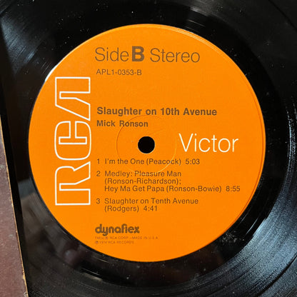 Mick Ronson - Slaughter On 10th Avenue (VINYL LP RCA VICTOR APL1-0353 1974) | Near Mint (NM or M-) Good Plus (G+)-