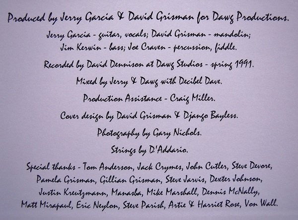 Jerry Garcia - Jerry Garcia / David Grisman | Mint (M) Mint (M)-
