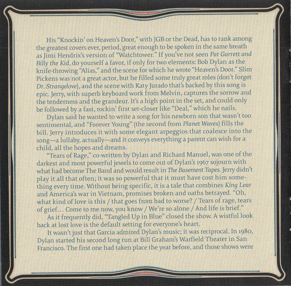The Jerry Garcia Band - GarciaLive Volume 10 (May 20th, 1990 Hilo Civic Auditorium)(CD) | Mint (M)-