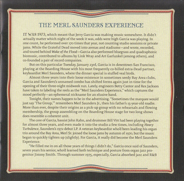 Jerry Garcia - GarciaLive Volume 12 (January 23rd, 1973 The Boarding House) (CD) | Mint (M) Mint (M)-