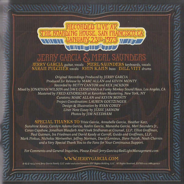 Jerry Garcia - GarciaLive Volume 12 (January 23rd, 1973 The Boarding House) (CD) | Mint (M) Mint (M)-