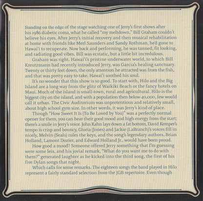The Jerry Garcia Band - GarciaLive Volume 10 (May 20th, 1990 Hilo Civic Auditorium)(CD) | Mint (M)-