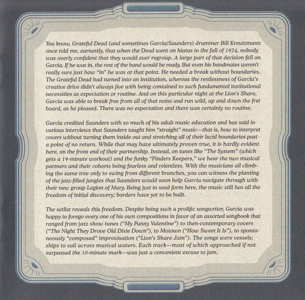 GarciaLive Volume Six (July 5th 1973, Lion's Share) (CD) | Mint (M) Mint (M)-