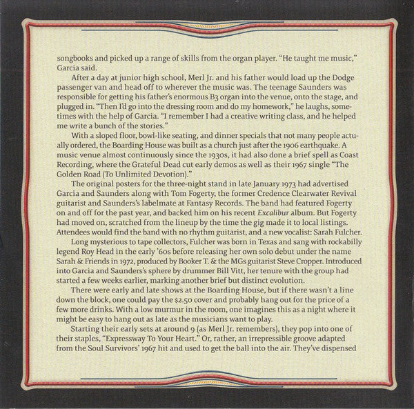 Jerry Garcia - GarciaLive Volume 12 (January 23rd, 1973 The Boarding House) (CD) | Mint (M) Mint (M)-