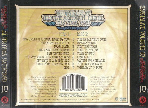 The Jerry Garcia Band - GarciaLive Volume 10 (May 20th, 1990 Hilo Civic Auditorium)(CD) | Mint (M)-