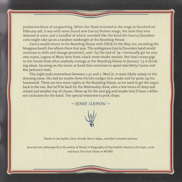 Jerry Garcia - GarciaLive Volume 12 (January 23rd, 1973 The Boarding House) (CD) | Mint (M) Mint (M)-