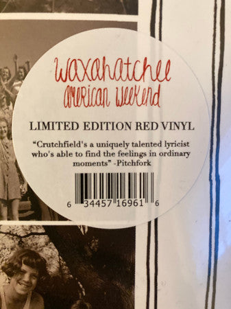 Waxahatchee - American Weekend (RED VINYL) | Mint (M) Mint (M)-
