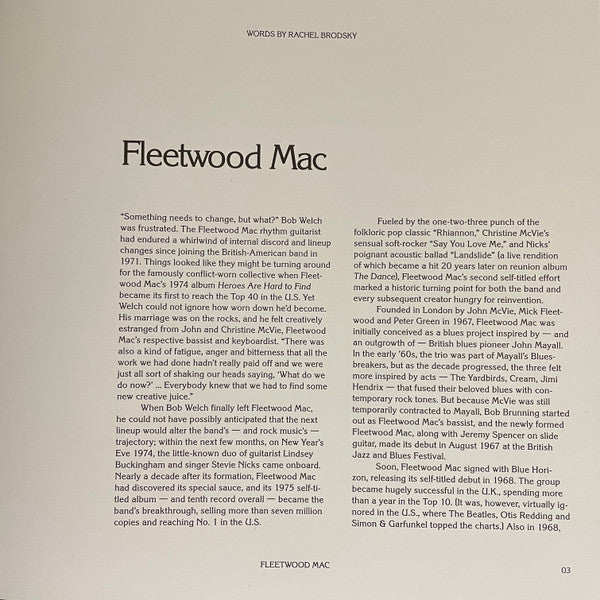 Fleetwood Mac (BLACK & WHITE COLOR VINYL - VMP) | Mint (M) Mint (M)-
