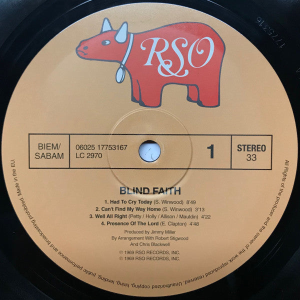 Blind Faith - Blind Faith (VINYL LP RSO 06025 17753167 2008) | NEW Mint (M) Excellent+ (EX+)-