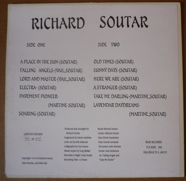 Richard Soutar - Lavender Daydreams (VINYL) | Mint (M) Mint (M)-