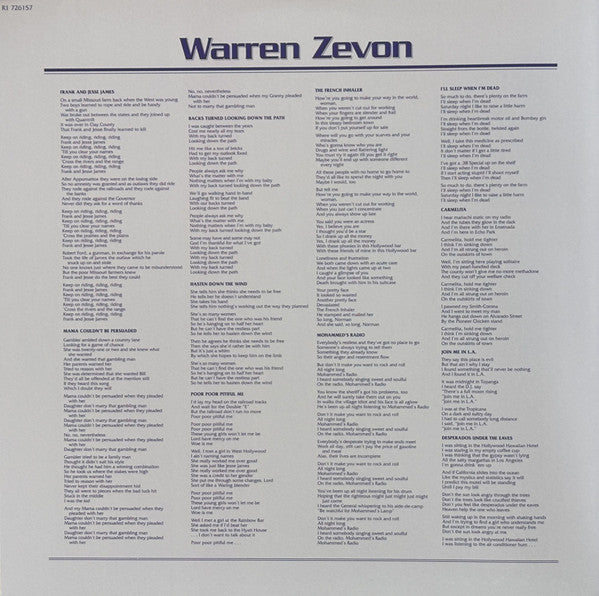 Warren Zevon (DELUXE EDITION) | Mint (M) Mint (M)-