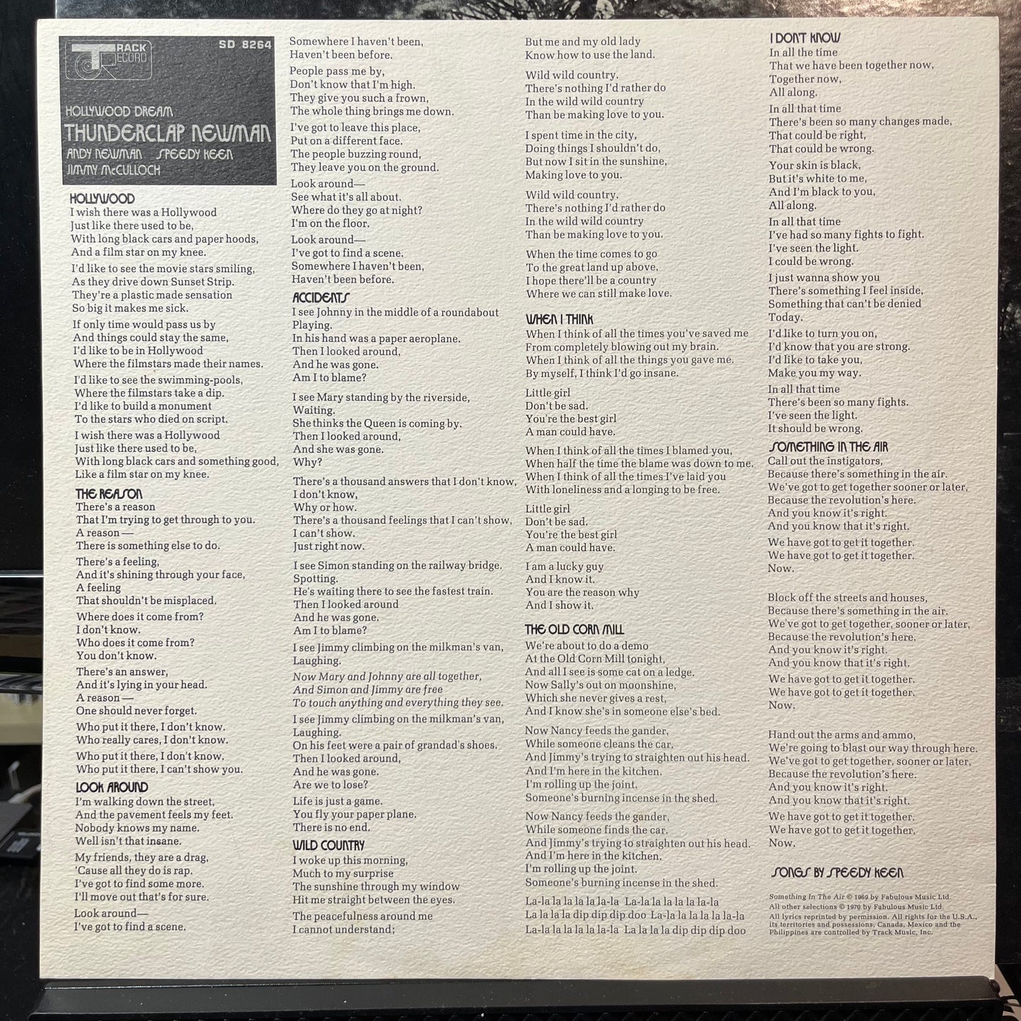 Thunderclap Newman - Hollywood Dream (VINYL LP TRACK RECORD SD 8264 1970) | USED Near Mint- (NM-) Very Good (VG)--
