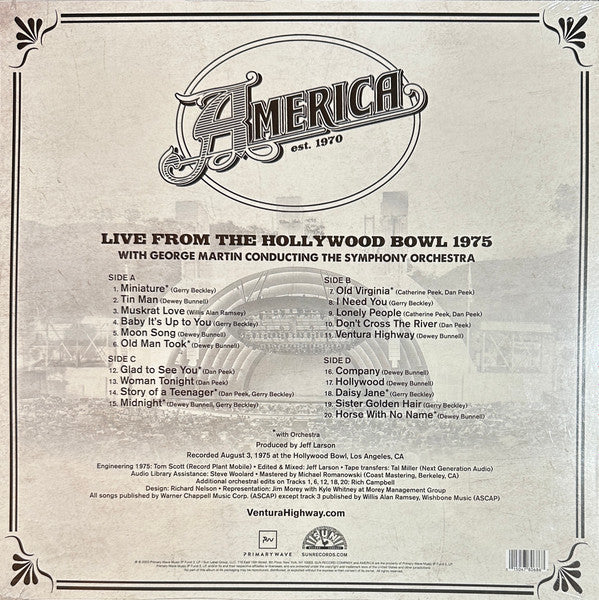 America (2) - Live From The Hollywood Bowl 1975 | Mint (M) Mint (M)-
