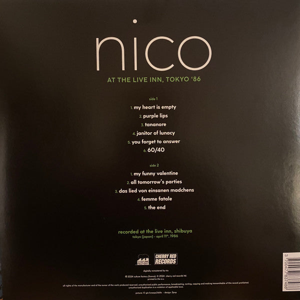 Nico (3) - At The Live Inn, Tokyo '86 | Mint (M) Mint (M)-