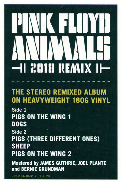 Animals (2018 Remix) *DINGED* (VINYL) | Mint (M) Excellent+ (EX+)-