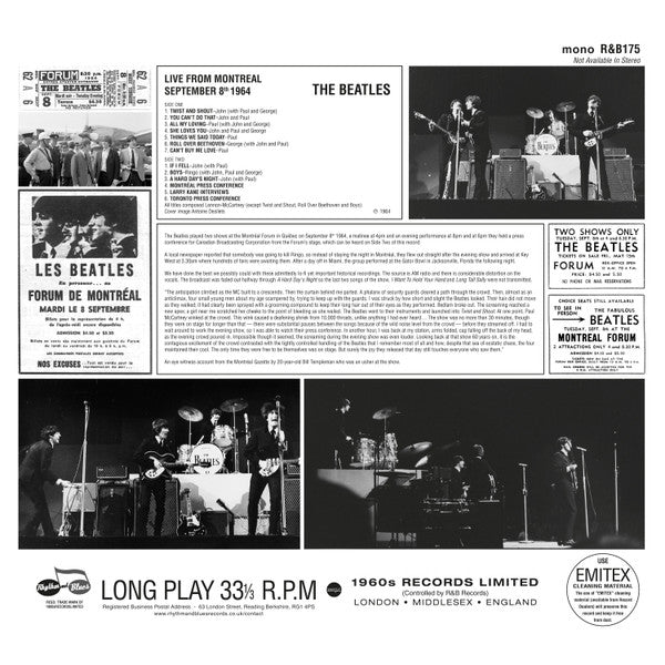 The Beatles - Live From Canada 1964: Montréal September 8th (VINYL) |-