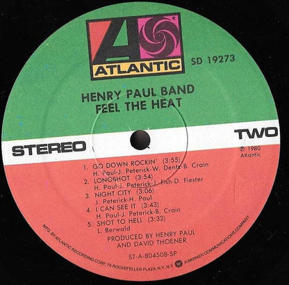 Henry Paul Band - Feel The Heat (VINYL) | Mint (M) Near Mint (NM)-