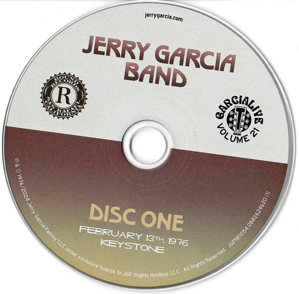 The Jerry Garcia Band - Garcia Live Volume 21 (February 13th, 1976 Keystone, Berkeley CA) *CD* | Mint (M) Mint (M)-