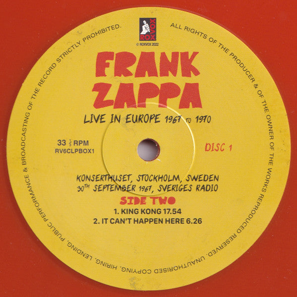 Frank Zappa - Live In Europe 1967 To 1970 (6XLP BOX* | Mint (M) Mint (M)-