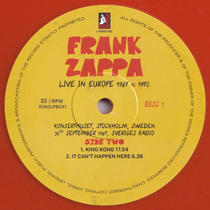 Frank Zappa - Live In Europe 1967 To 1970 (6XLP BOX* | Mint (M) Mint (M)-
