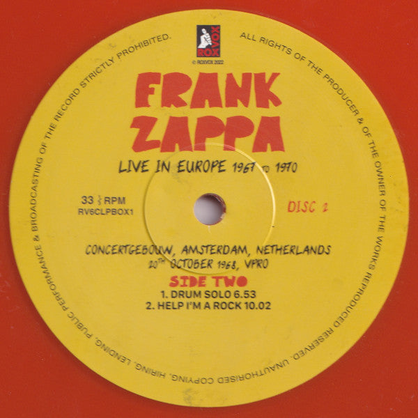 Frank Zappa - Live In Europe 1967 To 1970 (6XLP BOX* | Mint (M) Mint (M)-