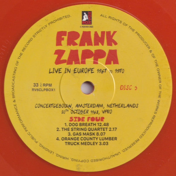Frank Zappa - Live In Europe 1967 To 1970 (6XLP BOX* | Mint (M) Mint (M)-