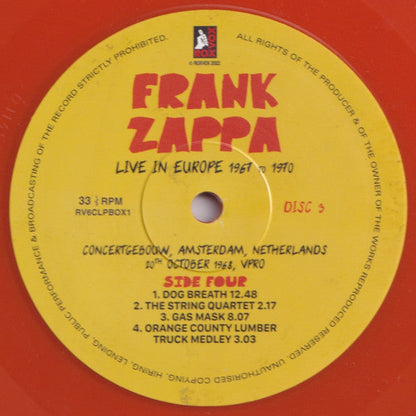 Frank Zappa - Live In Europe 1967 To 1970 (6XLP BOX* | Mint (M) Mint (M)-