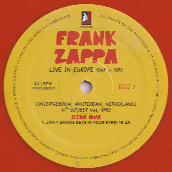 Frank Zappa - Live In Europe 1967 To 1970 (6XLP BOX* | Mint (M) Mint (M)-