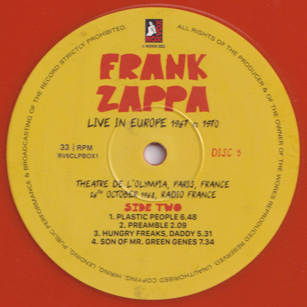 Frank Zappa - Live In Europe 1967 To 1970 (6XLP BOX* | Mint (M) Mint (M)-