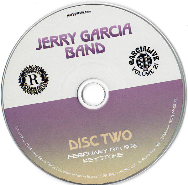 The Jerry Garcia Band - Garcia Live Volume 21 (February 13th, 1976 Keystone, Berkeley CA) *CD* | Mint (M) Mint (M)-