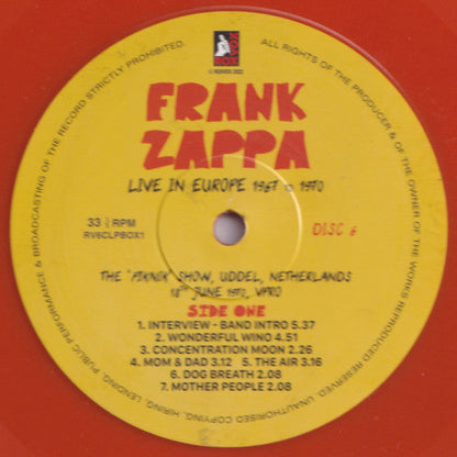 Frank Zappa - Live In Europe 1967 To 1970 (6XLP BOX* | Mint (M) Mint (M)-